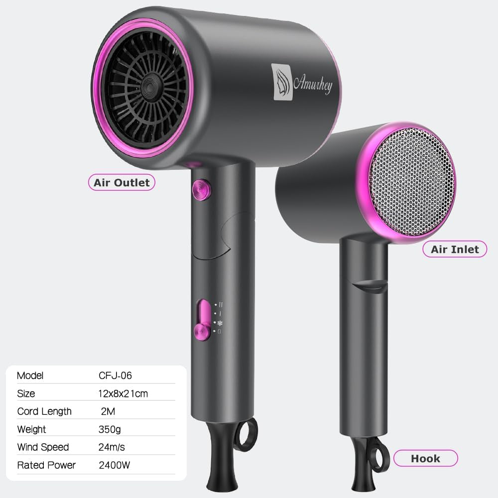 Asciugacapelli Ionico 2400W Con Borsa Da Viaggio