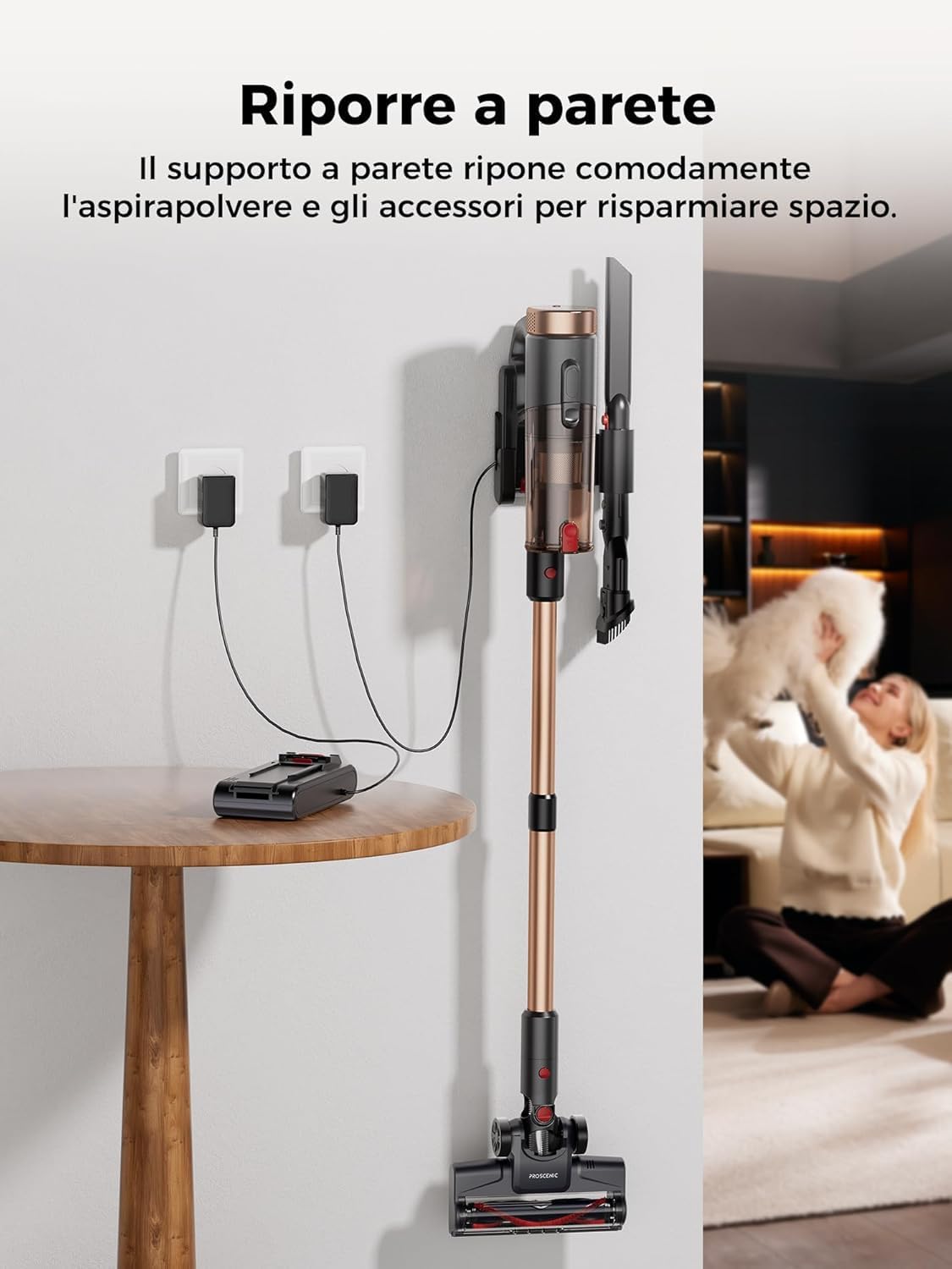 P11 Ultra+ Aspirapolvere Senza Fili Potente 500W/50Min/50Kpa, Scopa Elettrica Senza Fili Con Spazzola Anti-Groviglio, Display LED, Batteria Rimovibile, per Pavimenti/Tappeti/Peli