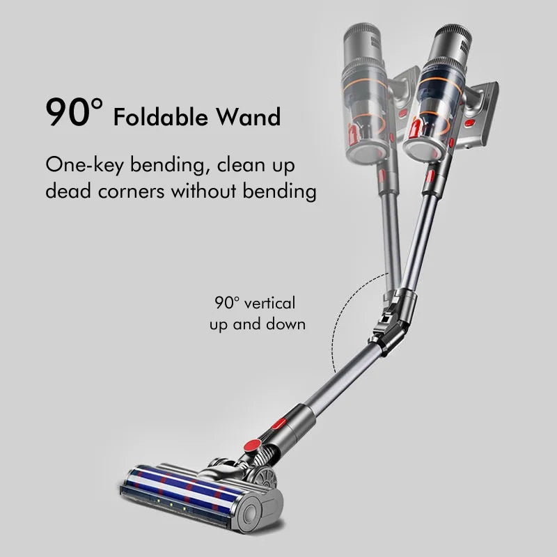 S16 Handheld Vacuum Cleaner 45Kpa 500W Power 6 in 1 Vertical Cordless Vacuum Cleaner LED Display Handheld Sweeper Machine