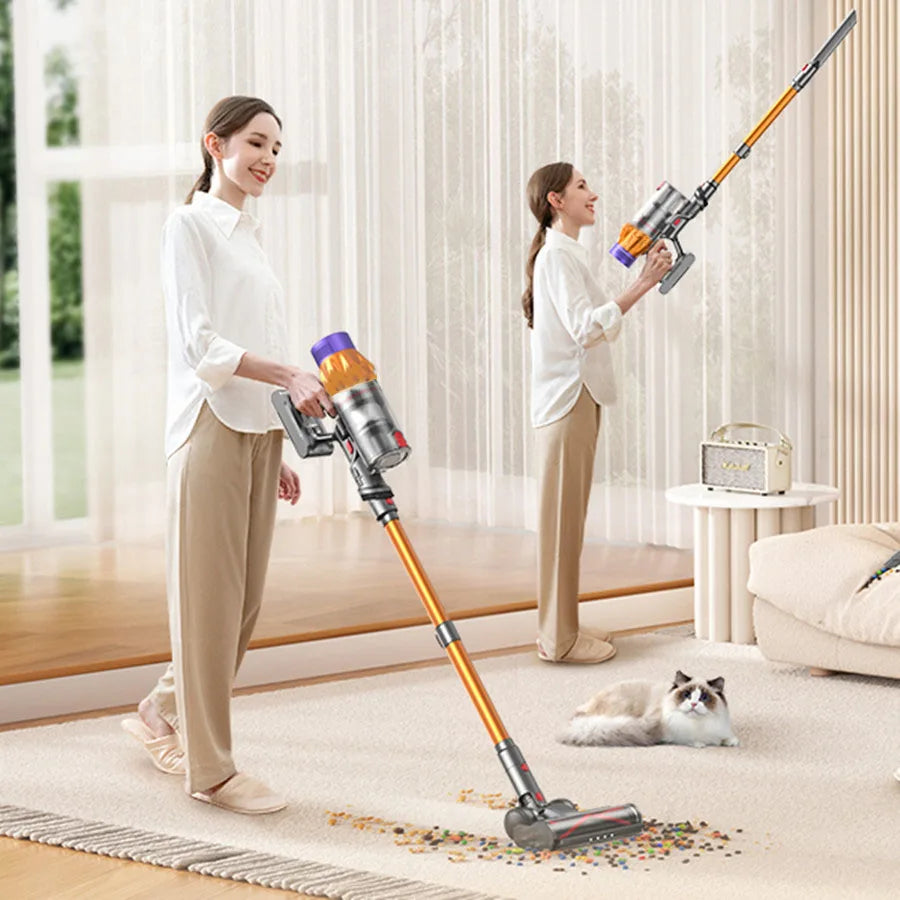 Experience Powerful Cleaning with the Blossom V18 Cordless Vacuum Cleaner - 550W Strong Suction and 60 Minutes of Runtime