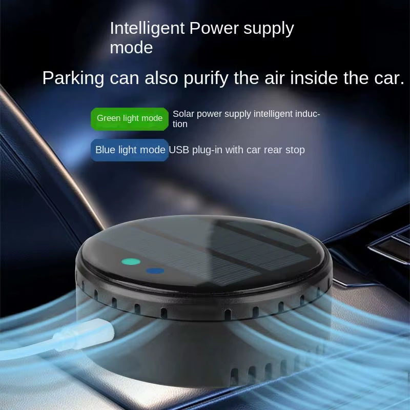 Solar Powered Car Air Purifier Ozone and Negative Ion Eliminate Odors Smoke Formaldehyde for Car Home Office and Travel