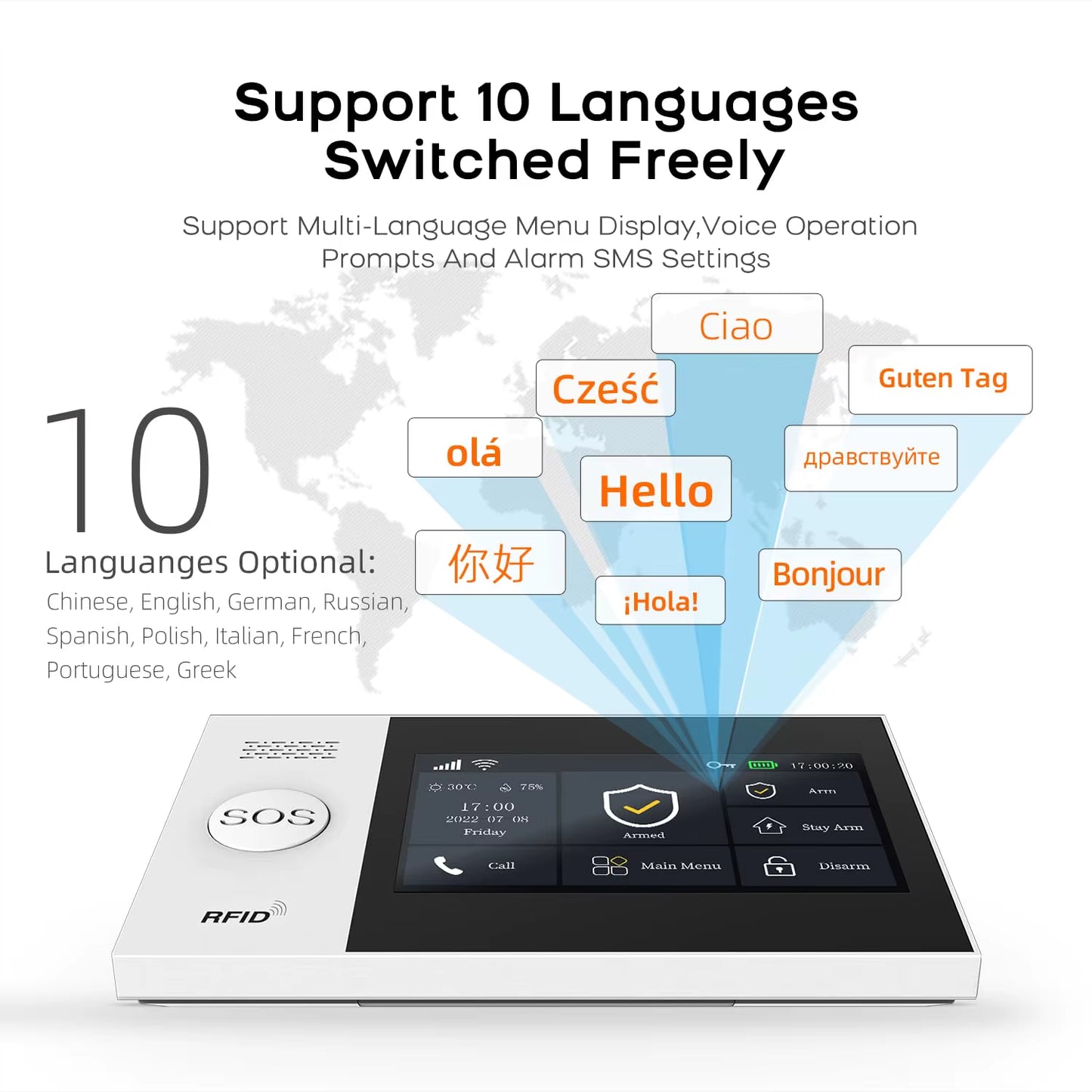 PG-107 Tuya Wireless WIFI GSM Home Burglar Alarm System IP Camera PIR Motion Sensor Door Sensor Security Alarm Kit APP Control