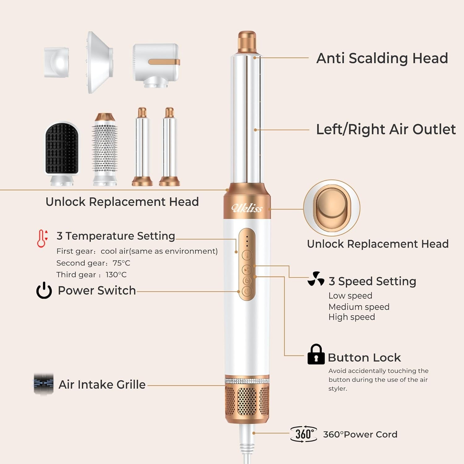 Spazzola Asciugacapelli 7 in 1
