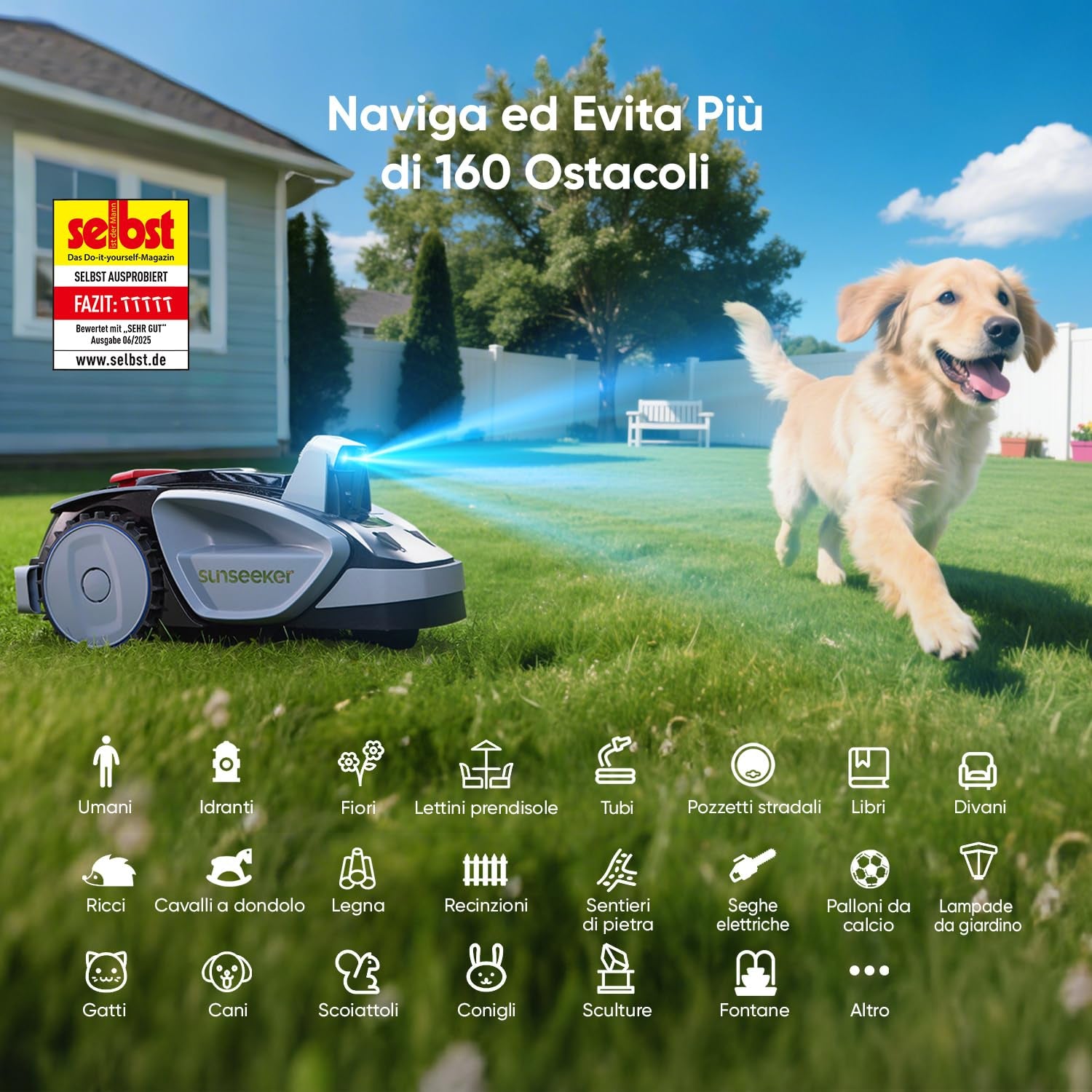 V3 Robot Tagliaerba Senza Filo Perimetrale 600 M², Vision AI, Doppio Occhio, Pendenza 42%, Controllo Tramite APP, Tagliaerba Con Un Solo Clic