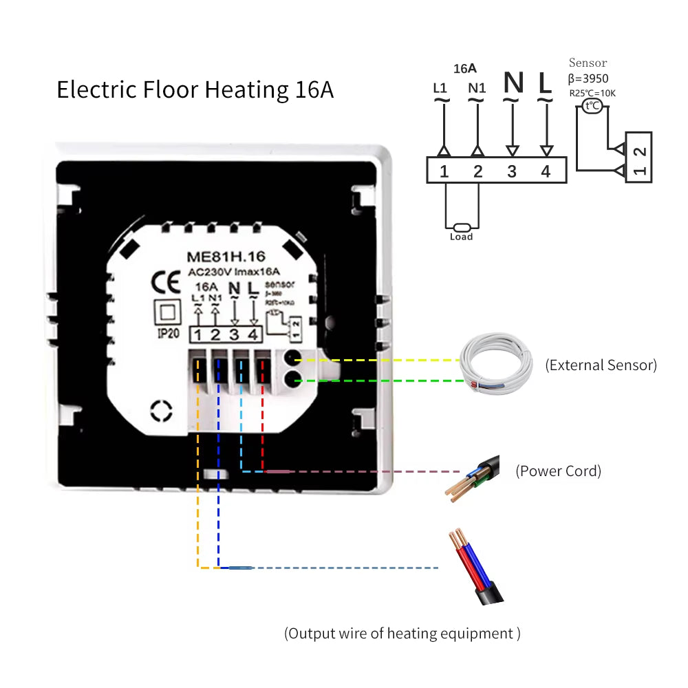 Tuya Smart Thermostat for Underfloor Heating Wifi Thermostat Floor Heating Controller Warm Floor Temperature Controller Alexa