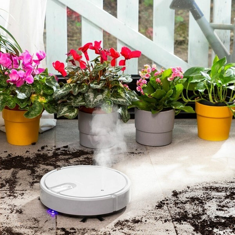 Robot Aspirapolvere Lava Pavimenti per Pulizia 5 in 1 Lucida Disinfetta Luce Uv