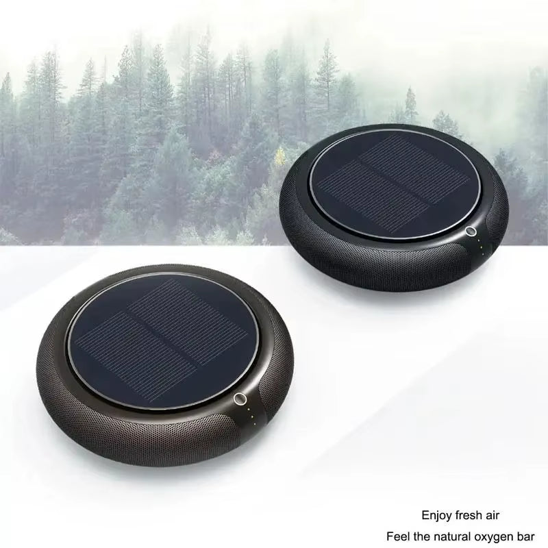Air Purifier Solar Charging Car Ionizer HEPA Filter Ion Deodorant Air Fresh Usb Ozone Generator Vehicle Electric Home New