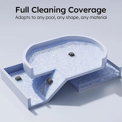 Wireless Robot Swimming Rool Cleaner C2 Wash Waterline Wall Floor Dual-Layer Filtration Running Time 180Mins App Control