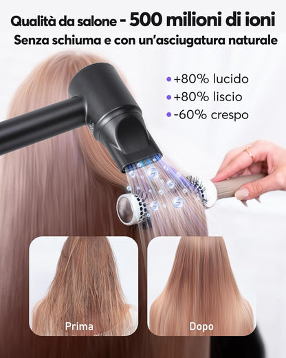 Asciugacapelli Ad Alta Velocità Con 110000RPM- Touch Screen 500 Milioni Di Negativi Ionico Asciugacapelli Ad Asciugatura Rapida, Phon Capelli Professionale Silenzioso per Viaggi, Regalo