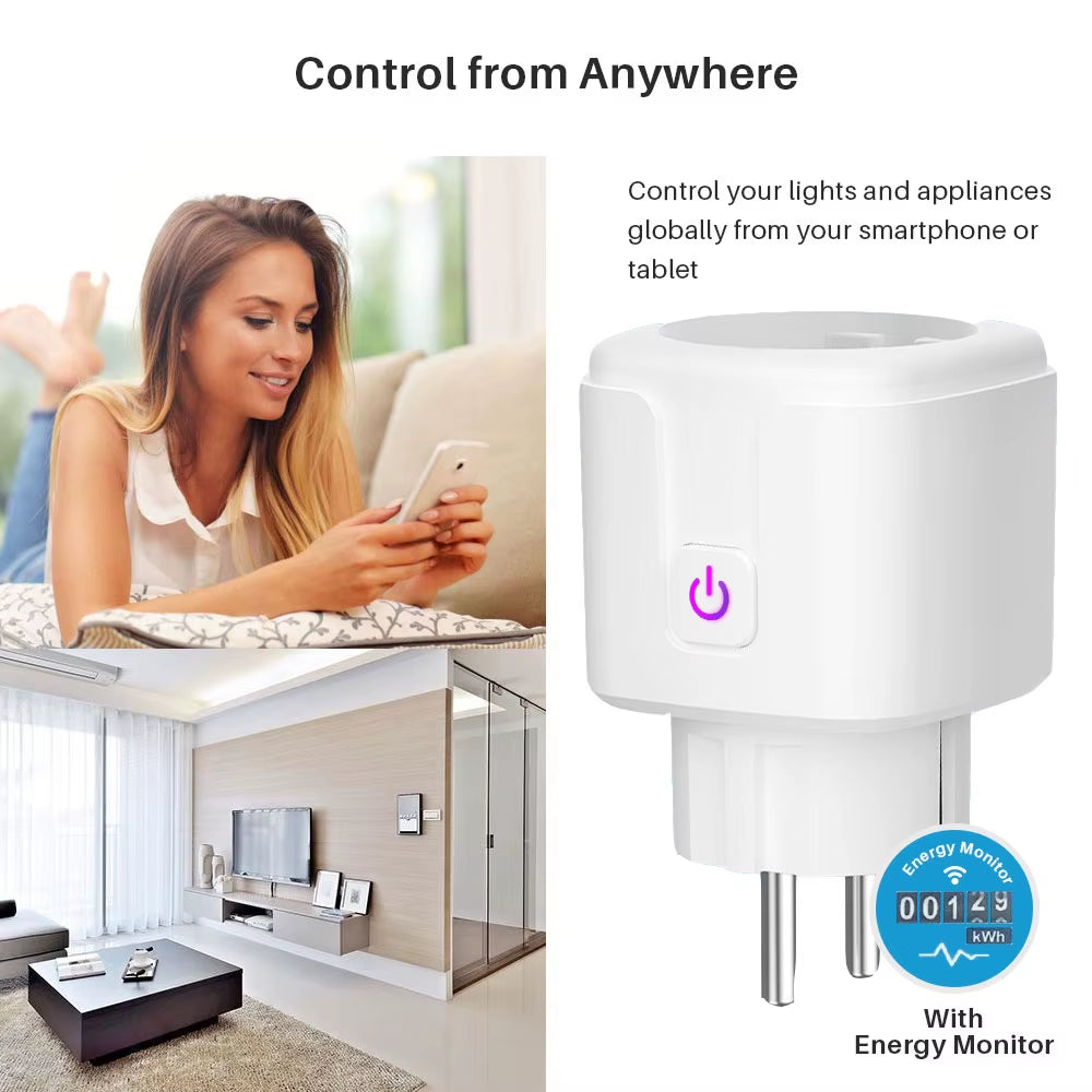  Wifi Smart Plug Socket with Power Energy Monitor EU Multi Plug 