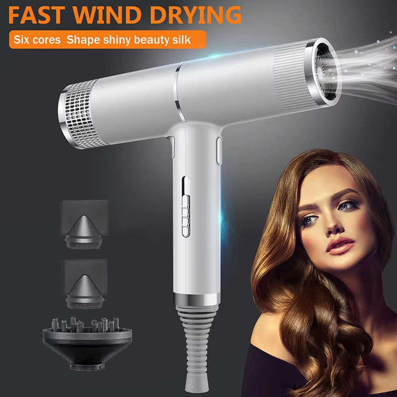 Low Noise Cold and Hot Negative Ion Hair Dryer Intelligent Temperature Adjustable Quick Drying Leafless Hair Dryer