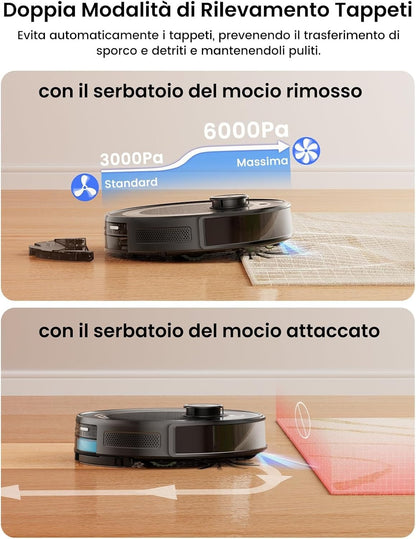 LEFANT M2Pro Robot Aspirapolvere Lavapavimenti Svuotamento Automatico Mappatura