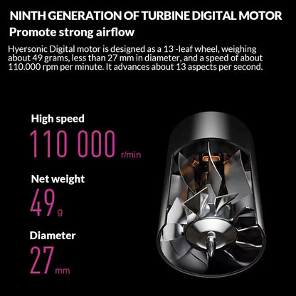 5 in 1 Electric Ionic Hair Dryer High Speed Bladeless Hairdryer 