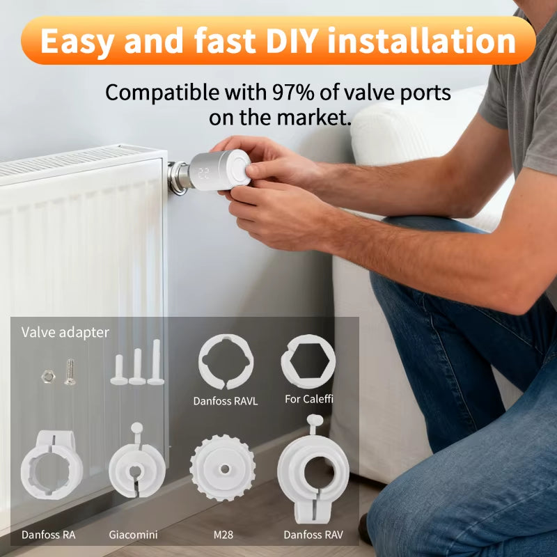 Tuya Smart Zigbee 3.0 Thermostatic Valve Radiator Zigbee Thermostat Radiator Valve Termostat Zigbee TRV Tuya Alexa Google Home