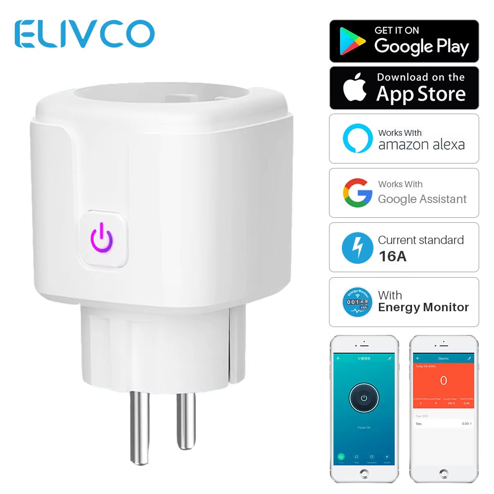  Wifi Smart Plug Socket with Power Energy Monitor EU Multi Plug 
