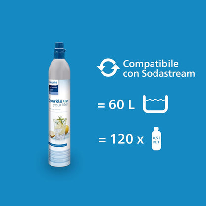 Water Add4902Wh/10 Gozero, Produttore Di Acqua Frizzante, Plastica, Nero, 1 L