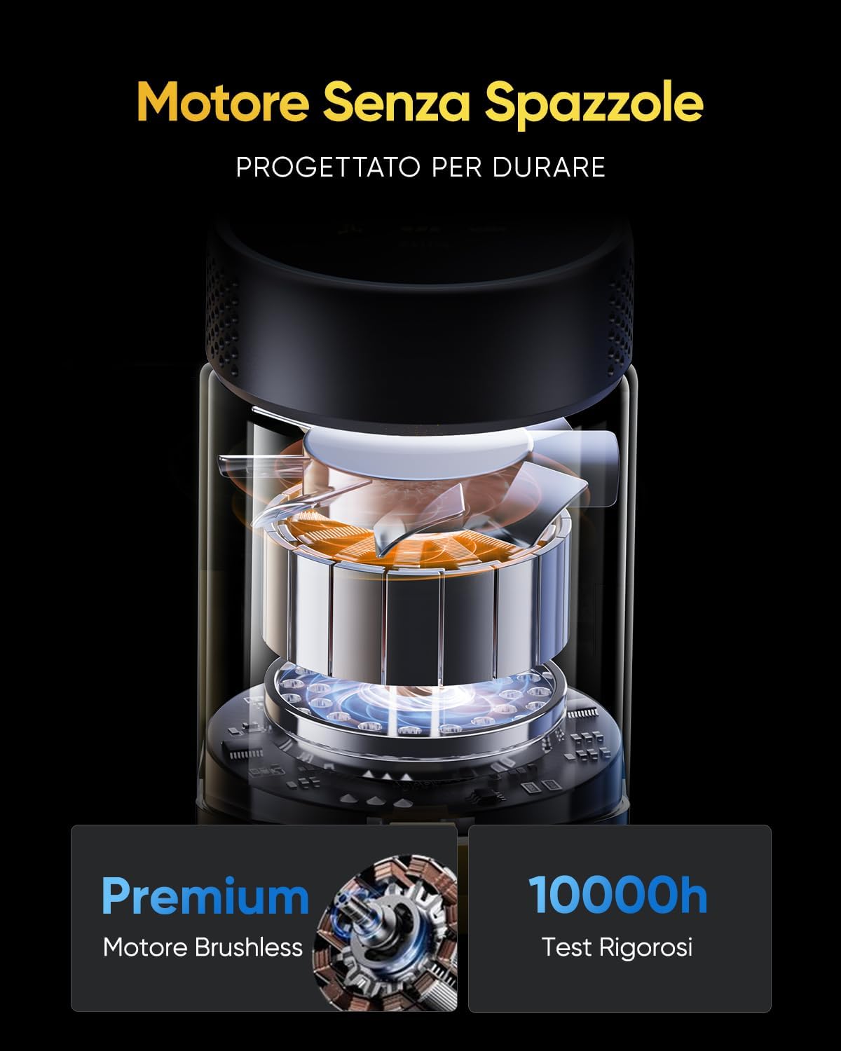 V12 Aspirapolvere Senza Fili 58000Pa/ 50Min Aspirapolvere Lavapavimenti Potente Scopa Elettrica Senza Fili Antigroviglio,Ultraleggero,Aspirapolvere Senza Sacco