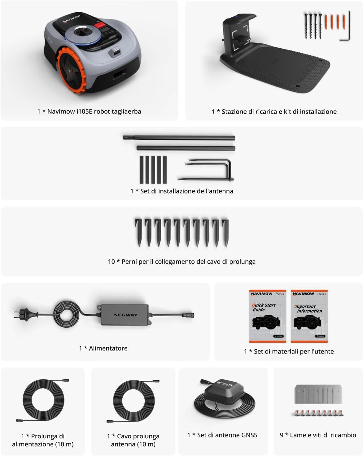 Segway  I105E Robot Tagliaerba Senza Filo Perimetrale