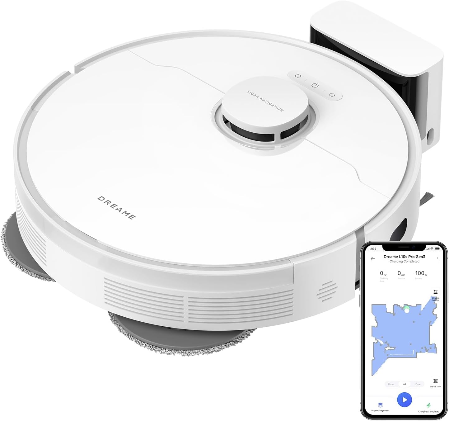 L10S Pro Gen 3 Robot Aspirapolvere E Lavapavimenti Intelligente, Aspirazione Vormax Da 13.000 Pa, Sistema Di Lavaggio Duoscrub, Sollevamento Automatico Del Mocio Di 7 Mm, Batteria Da 5.200 Mah
