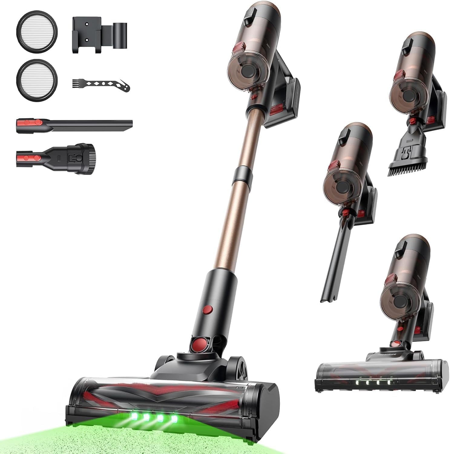 P11 Ultra+ Aspirapolvere Senza Fili Potente 500W/50Min/50Kpa, Scopa Elettrica Senza Fili Con Spazzola Anti-Groviglio, Display LED, Batteria Rimovibile, per Pavimenti/Tappeti/Peli