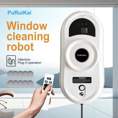 Window Cleaner Robot Smart Glass Cleaning Robotic with Strong Suction,Remote Control Window Cleaning Robot for Windows/Tiles