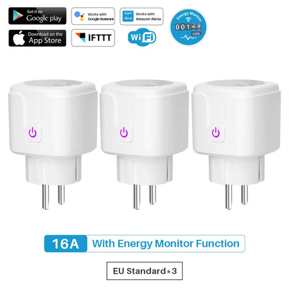  Wifi Smart Plug Socket with Power Energy Monitor EU Multi Plug 