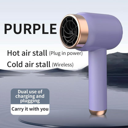 Asciugacapelli Senza Fili a Batteria Portatile, Ricaricabile Da 1500 Mah per Dormitorio Domestico (Purple)