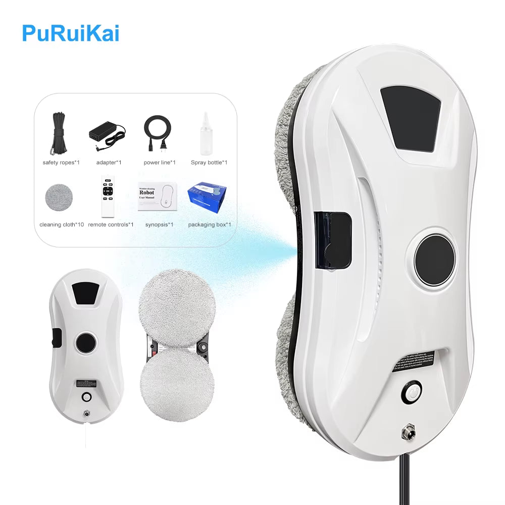 Automatic Window Cleaning Robot Auto Water Spray AI Path Planning,Remote Control, Edge Detection for Streak-Free Glass