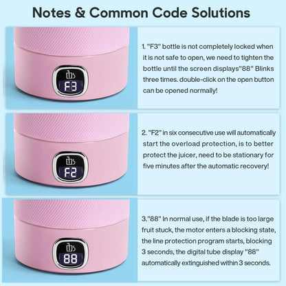 Frullatore Portatile, 6 Lame Con Display a Led, Mini Frullatore Da 350 Ml, Frullatore Elettrico USB, Batteria Ricaricabile Da 3000 Mah, Para Familia, Deporte Y Viajes, Rosa