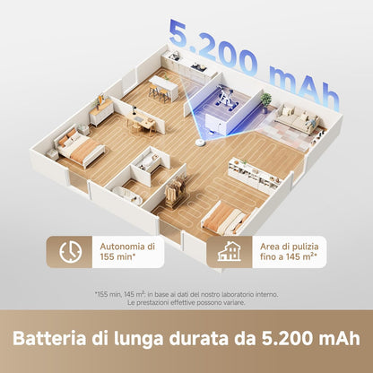 L10S Pro Gen 3 Robot Aspirapolvere E Lavapavimenti Intelligente, Aspirazione Vormax Da 13.000 Pa, Sistema Di Lavaggio Duoscrub, Sollevamento Automatico Del Mocio Di 7 Mm, Batteria Da 5.200 Mah