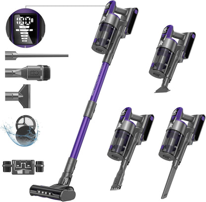 X18 Aspirapolvere Senza Fili, 33Kpa/500W/65Min, 4-In-1 Scopa Elettrica Senza Fili 4 Livelli Di Aspirazione Regolabili, Aspirapolvere Verticale Potente per Pavimenti, Tappeti, Peli Animali