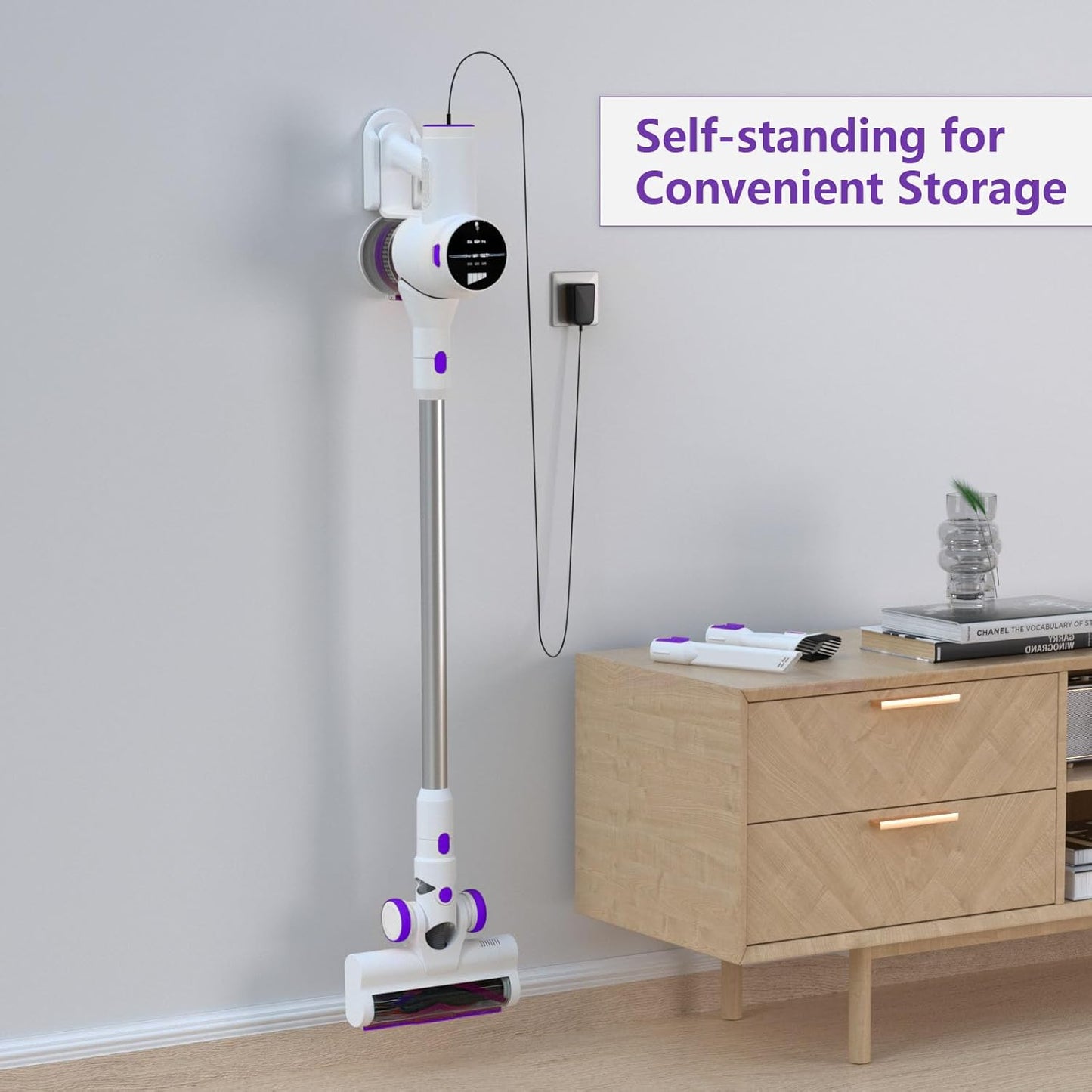 550W/45KPA Aspirapolvere Senza Fili Scopa Elettrica Senza Fili Con Display Intelligente E Anti-Avvolgimento Scope Elettriche per Pavimenti Tappeti Peli Animali Domestici