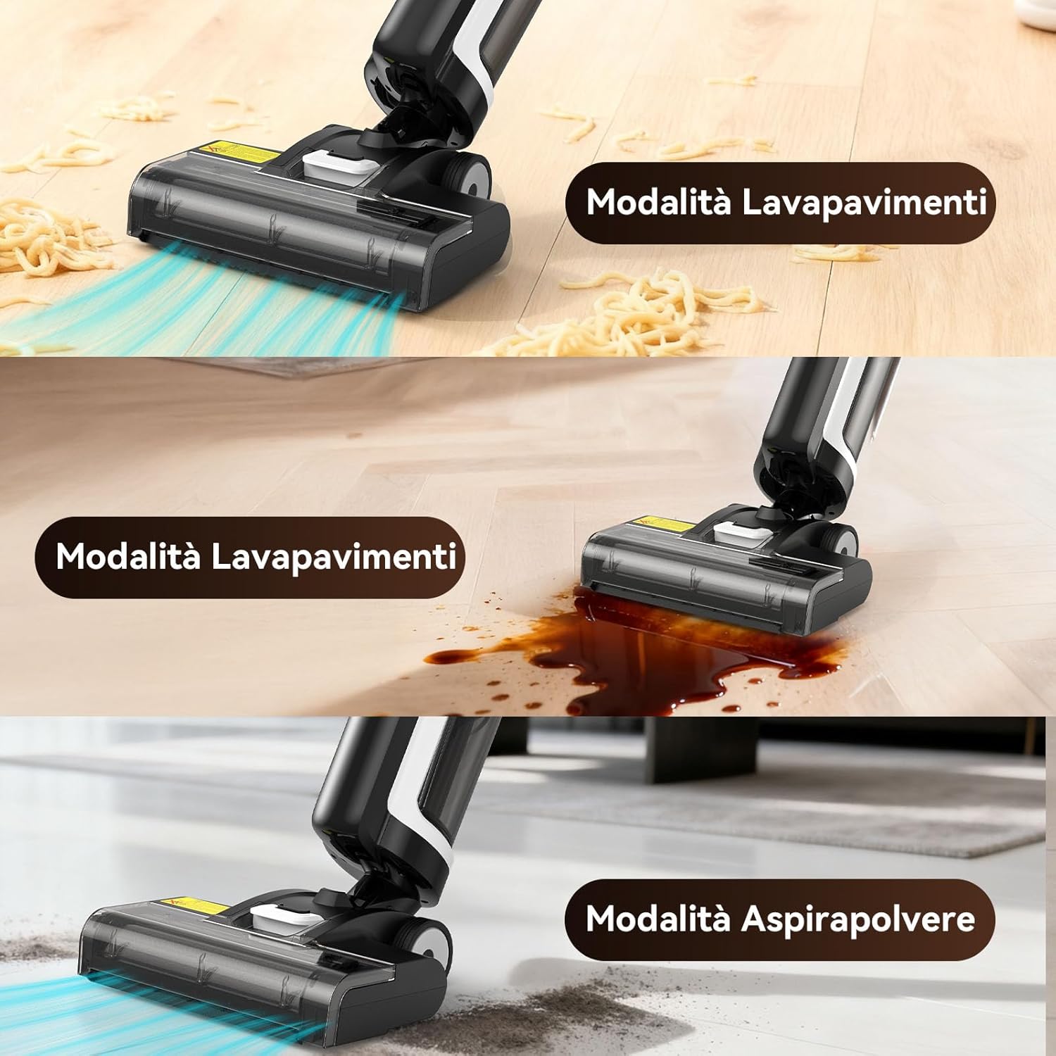 W12SE Aspirapolvere Lavapavimenti Senza Fili, Lavasciuga Lava E Aspira Pavimenti