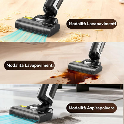 W12SE Aspirapolvere Lavapavimenti Senza Fili, Lavasciuga Lava E Aspira Pavimenti
