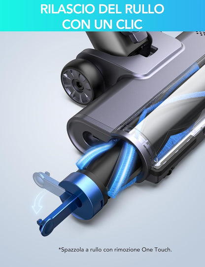 GSC60 Aspirapolvere Senza Fili 480W/33Kpa, 10 in 1 Potente Aspirapolvere 50 Min, Tubo Prolungato, Touch Screen LED, Tubo Estensibile, Antigroviglio, Adatto a Pavimenti/Tappeti/Peli Animali