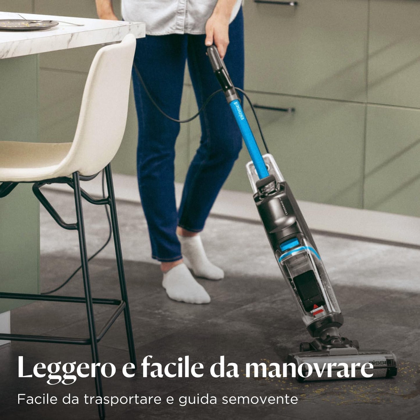 Crosswave HF2, Aspirapolvere Con Filo, Aspira E Lava Insieme, Scopa Elettrica Leggero, Lavasciuga Pavimenti, Lavapavimenti Potente, Vacuum Cleaner, Solo per Pavimenti Duri, 3845N