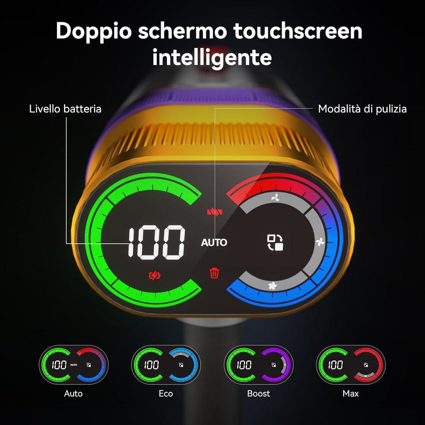 V15 Ultra Aspirapolvere Senza Fili, 58Kpa 600W 70 Minuti Scopa Elettrica Senza Filo Potente, Doppio Contenitore Anti-Groviglio Modalità Automatica per Pavimenti Tappeti Peli Animalili