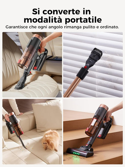 P11 Ultra+ Aspirapolvere Senza Fili Potente 500W/50Min/50Kpa, Scopa Elettrica Senza Fili Con Spazzola Anti-Groviglio, Display LED, Batteria Rimovibile, per Pavimenti/Tappeti/Peli