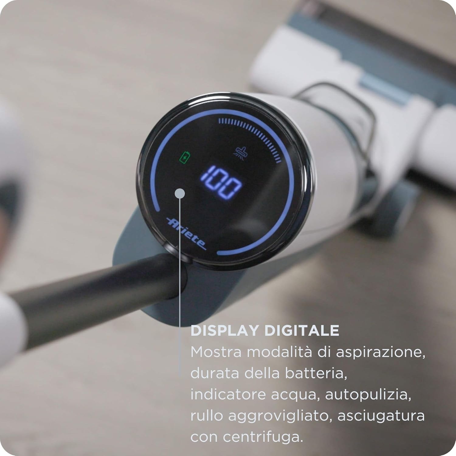 2483 Aqua Force Wash & Vacuum, Aspirapolvere Intelligente, Lavapavimenti Cordless, Senza Fili, Aspira E Lava, Peli Animali, Sporco Liquido E Secco, Capacità 700Ml, Accessori Inclusi