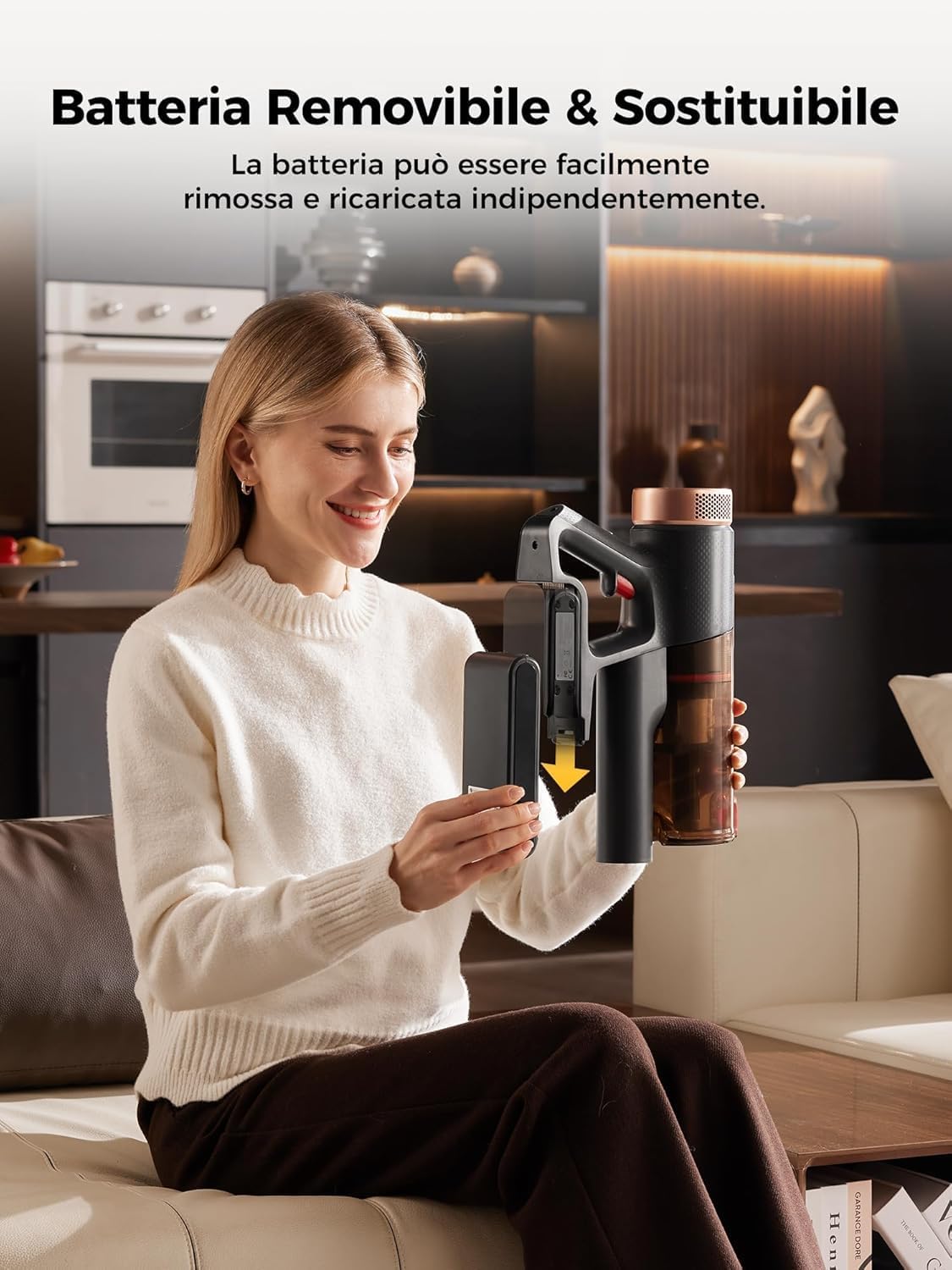 P11 Ultra+ Aspirapolvere Senza Fili Potente 500W/50Min/50Kpa, Scopa Elettrica Senza Fili Con Spazzola Anti-Groviglio, Display LED, Batteria Rimovibile, per Pavimenti/Tappeti/Peli