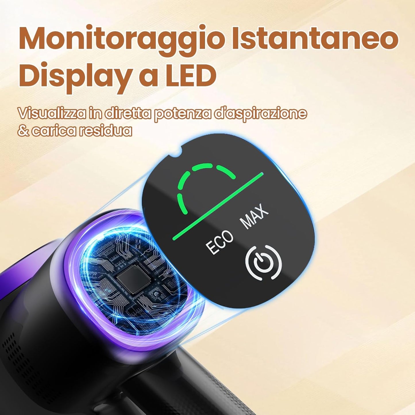 S9 Aspirapolvere Senza Fili, 45000Pa/500W/45Min Scopa Elettrica Senza Fili Con Tubo Pieghevole E Supporto a Parete, Motore Brushless, per Peli Di Animali Domestici, Tappeti E Pavimenti Duri