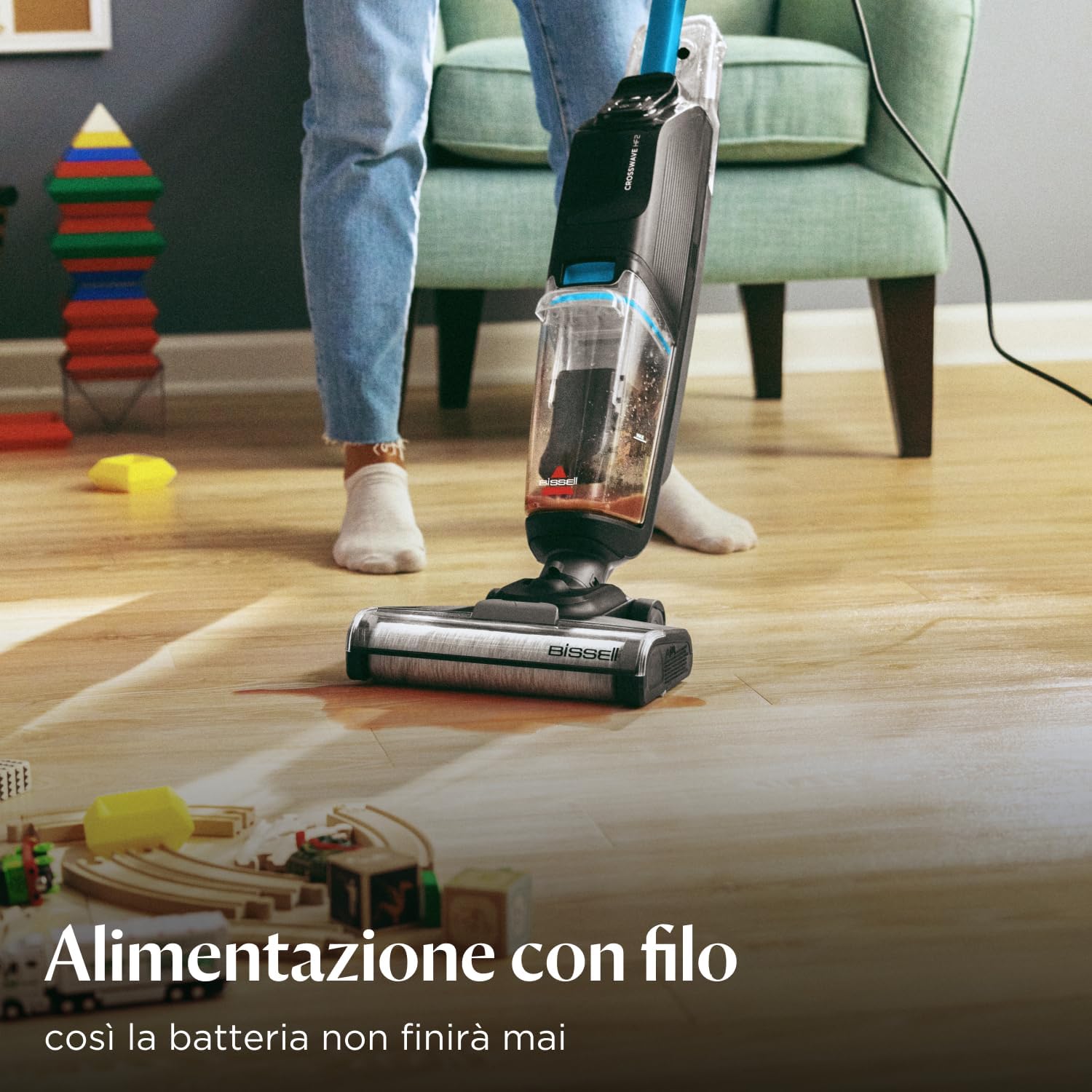 Crosswave HF2, Aspirapolvere Con Filo, Aspira E Lava Insieme, Scopa Elettrica Leggero, Lavasciuga Pavimenti, Lavapavimenti Potente, Vacuum Cleaner, Solo per Pavimenti Duri, 3845N