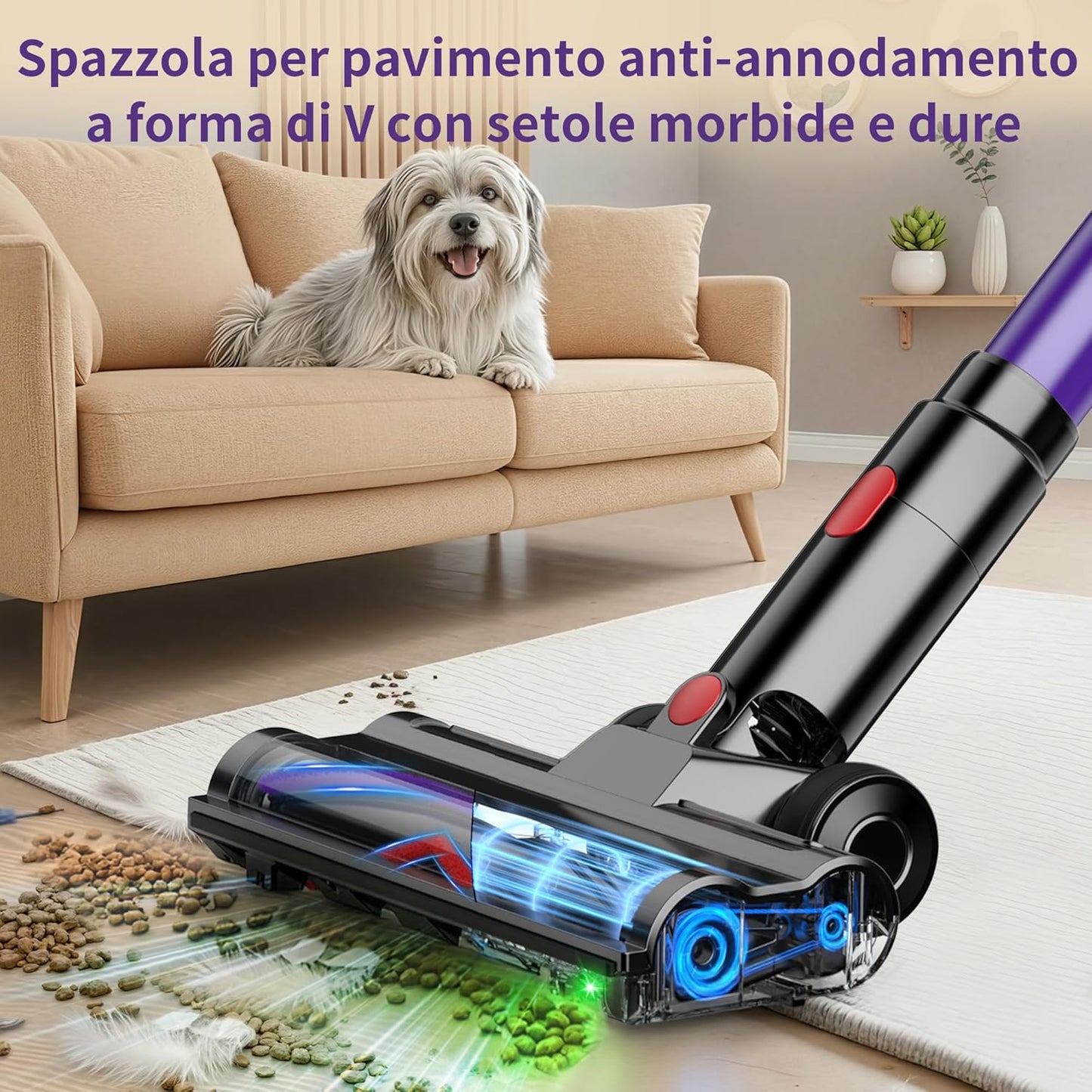 Aspirapolvere Senza Fili | 450W/40000Pa Aspirabriciole Senza Fili, Scopa Elettrica Senza Fili 45 Min Autoportante Anti-Avvolgimento, Scope Elettriche Senza Filo per Tappeti/Pavimenti/Peli Animali