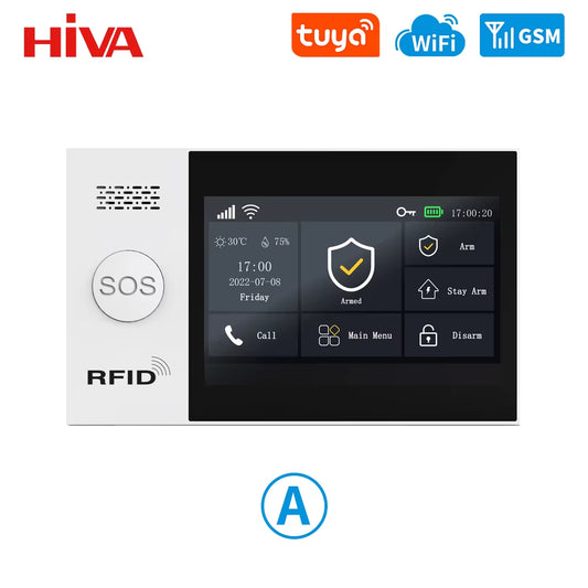 PG-107 Tuya Wireless WIFI GSM Home Burglar Alarm System IP Camera PIR Motion Sensor Door Sensor Security Alarm Kit APP Control