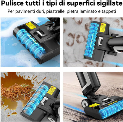 W12SE Aspirapolvere Lavapavimenti Senza Fili, Lavasciuga Lava E Aspira Pavimenti