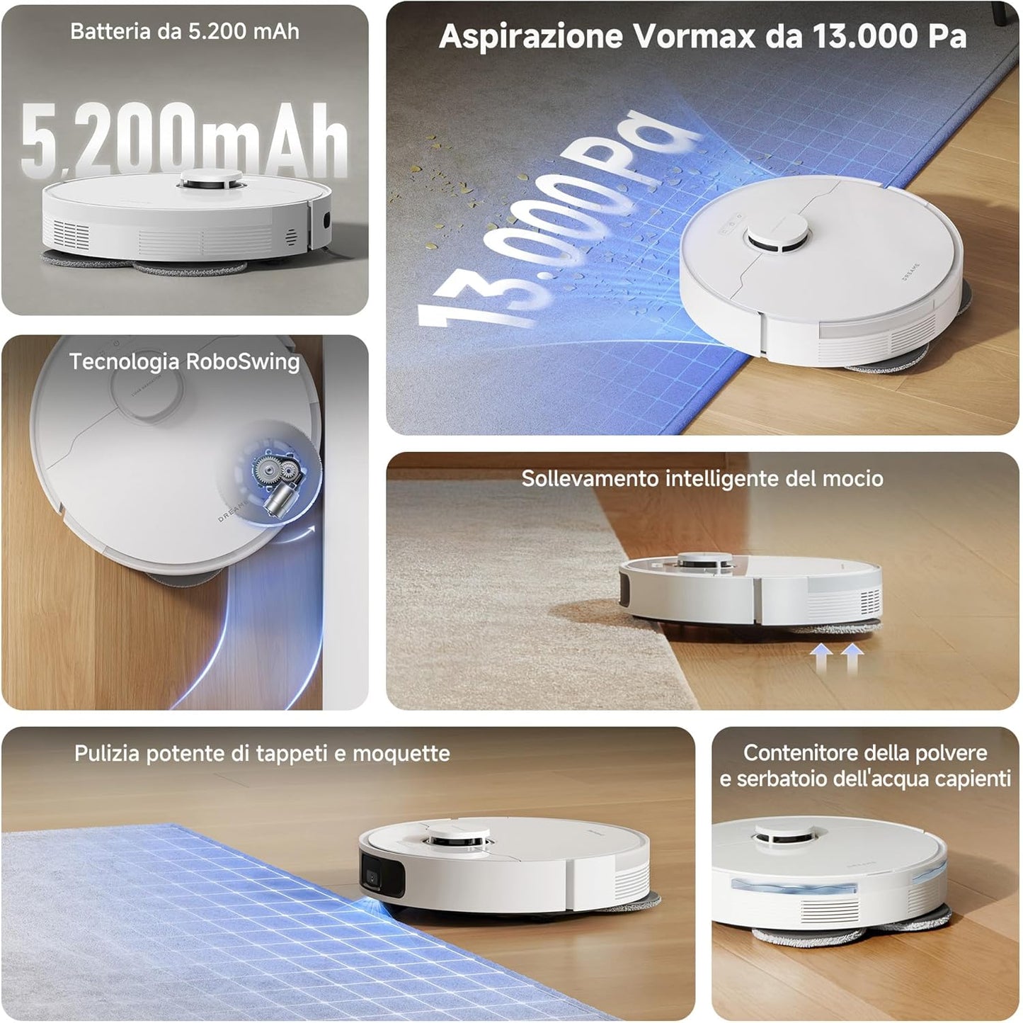 L10S Pro Gen 3 Robot Aspirapolvere E Lavapavimenti Intelligente, Aspirazione Vormax Da 13.000 Pa, Sistema Di Lavaggio Duoscrub, Sollevamento Automatico Del Mocio Di 7 Mm, Batteria Da 5.200 Mah