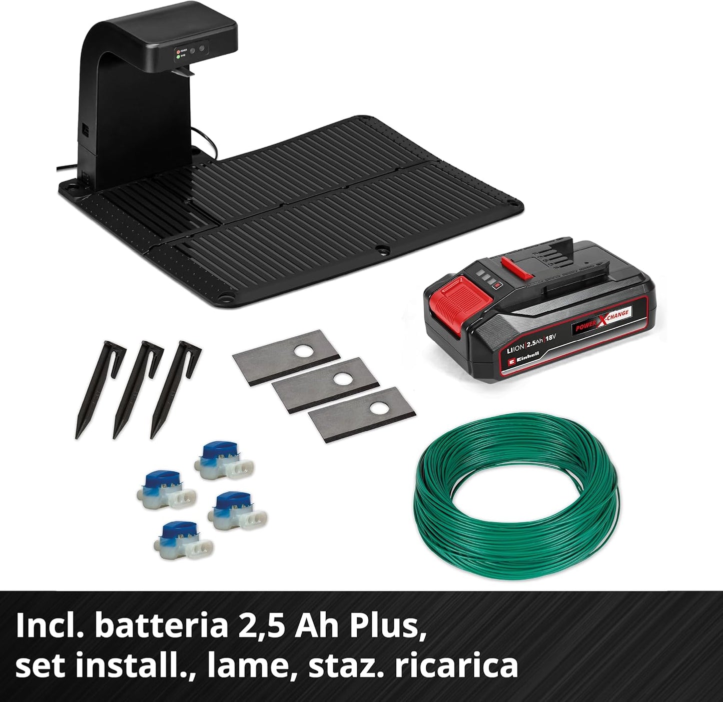 Tosaerba Robotizzato FREELEXO 500 Power X-Change (18 V, Controllo App, IPX5, Aggiornamenti Over-The-Air via Wi-Fi, Incl. Set Di Installazione per 500 M² + 2,5 Ah Plus)