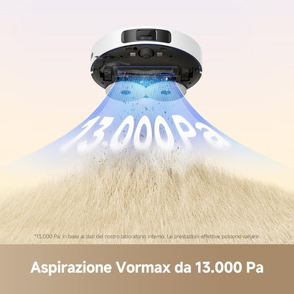 L10S Pro Gen 3 Robot Aspirapolvere E Lavapavimenti Intelligente, Aspirazione Vormax Da 13.000 Pa, Sistema Di Lavaggio Duoscrub, Sollevamento Automatico Del Mocio Di 7 Mm, Batteria Da 5.200 Mah