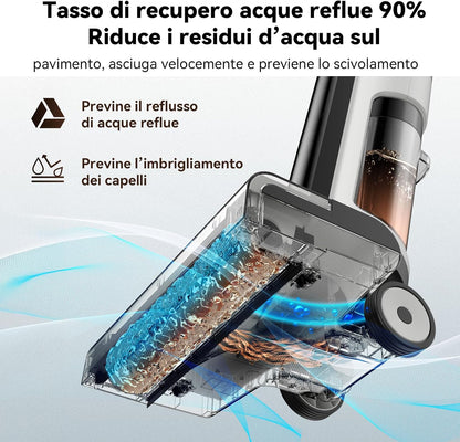 W12SE Aspirapolvere Lavapavimenti Senza Fili, Lavasciuga Lava E Aspira Pavimenti
