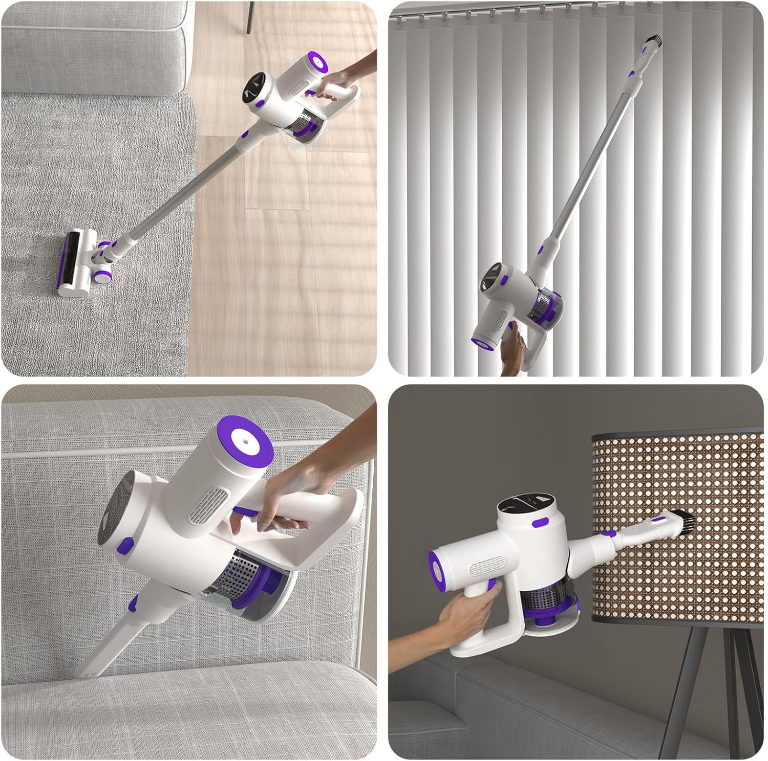 550W/45KPA Aspirapolvere Senza Fili Scopa Elettrica Senza Fili Con Display Intelligente E Anti-Avvolgimento Scope Elettriche per Pavimenti Tappeti Peli Animali Domestici